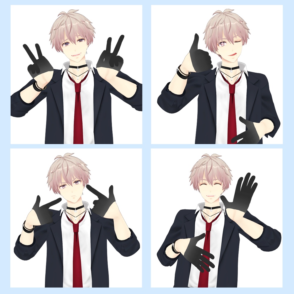 「楽-Gaku-」Ver2.00くん用「ハーフ手袋」【スキニング済み】