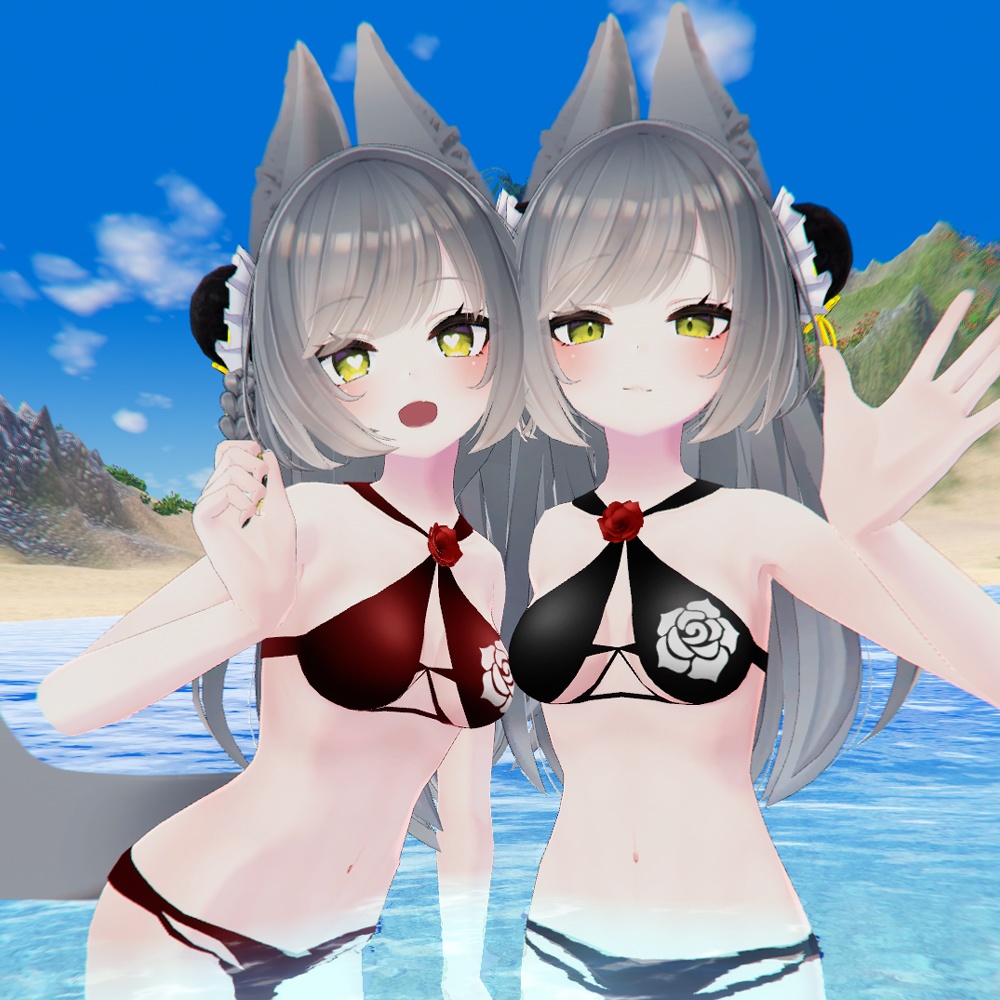 リーファ・ルーナリットちゃん用「バラ付き水着」【スキニング済み】