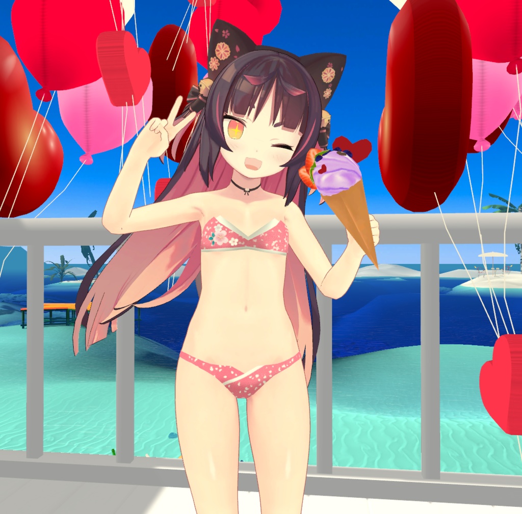 猫山苗(ねこやま なえ)用「和風水着」【スキニング済み】