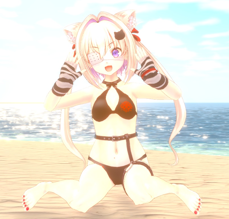 宵闇ねこるちゃん用「リボン付きエレガント水着」【スキニング済み】