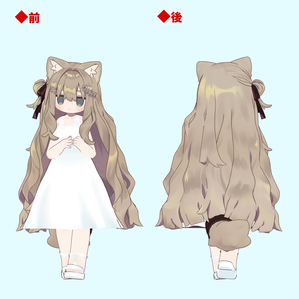 まめひなた(まめふれんず/キプフェル等)&カルキア&カリン用「白いワンピース-White Dresses-」【スキニング済み】