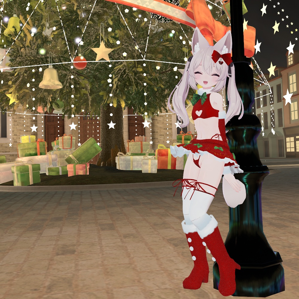【ギミック入り!】桔梗・マヌカ・萌・カリン(こまどアバター) サンタ衣装【スキニング済み】
