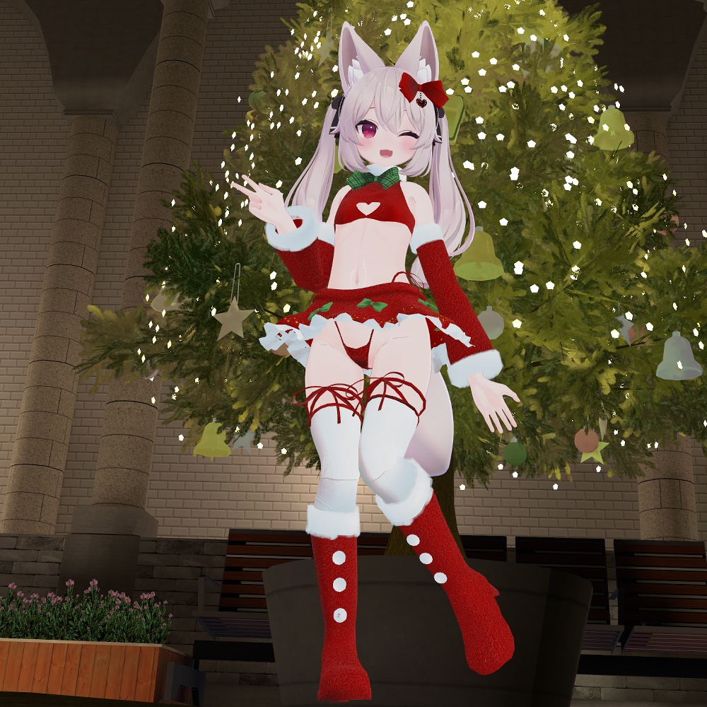 【ギミック入り!】桔梗・マヌカ・萌・カリン(こまどアバター) サンタ衣装【スキニング済み】