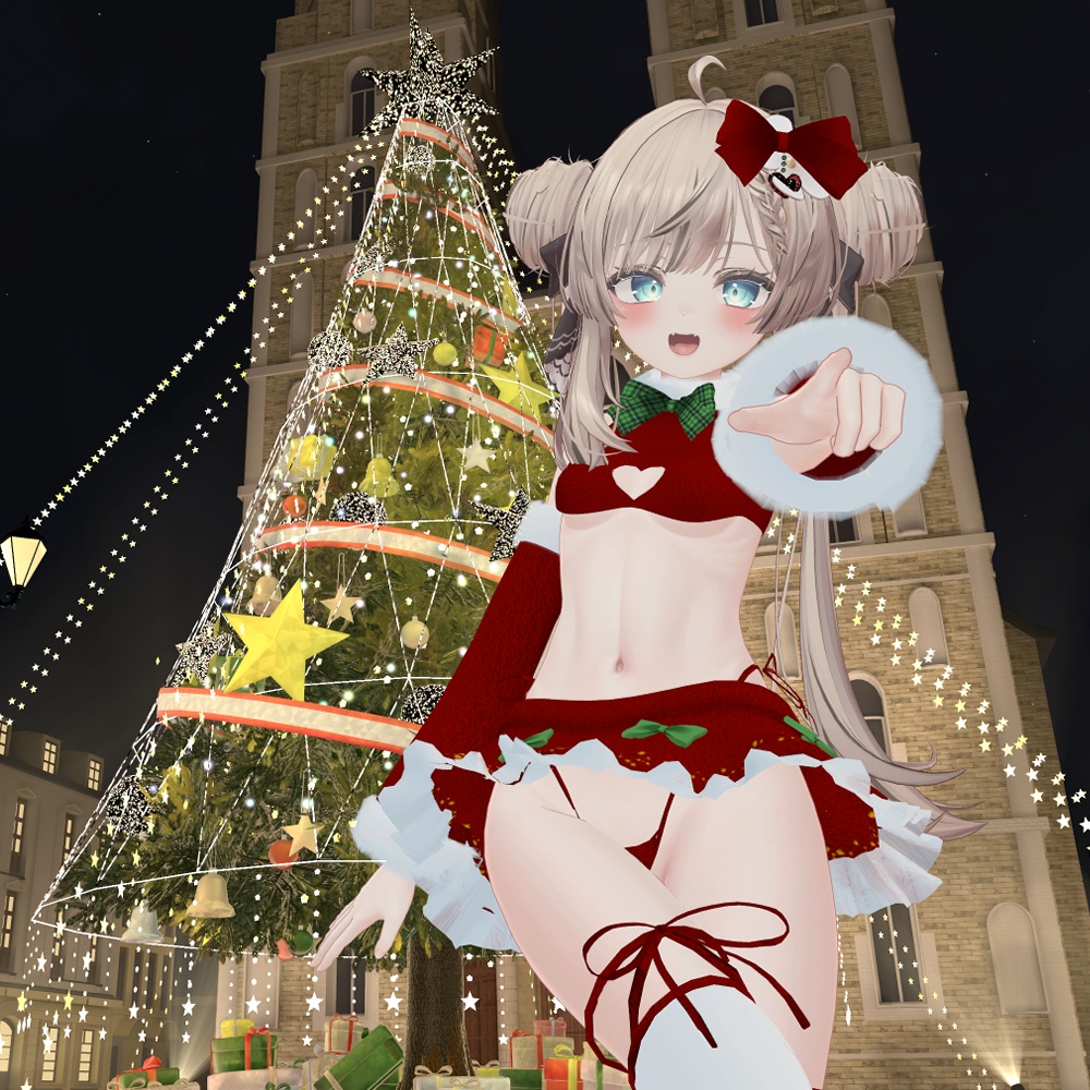 【ギミック入り!】桔梗・マヌカ・萌・カリン(こまどアバター) サンタ衣装【スキニング済み】