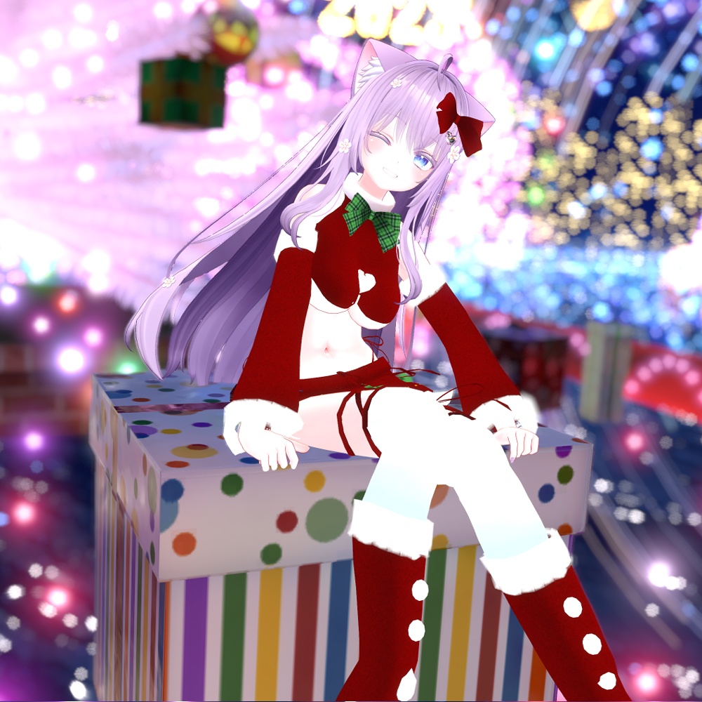 【ギミック入り!】桔梗・マヌカ・萌・カリン(こまどアバター) サンタ衣装【スキニング済み】