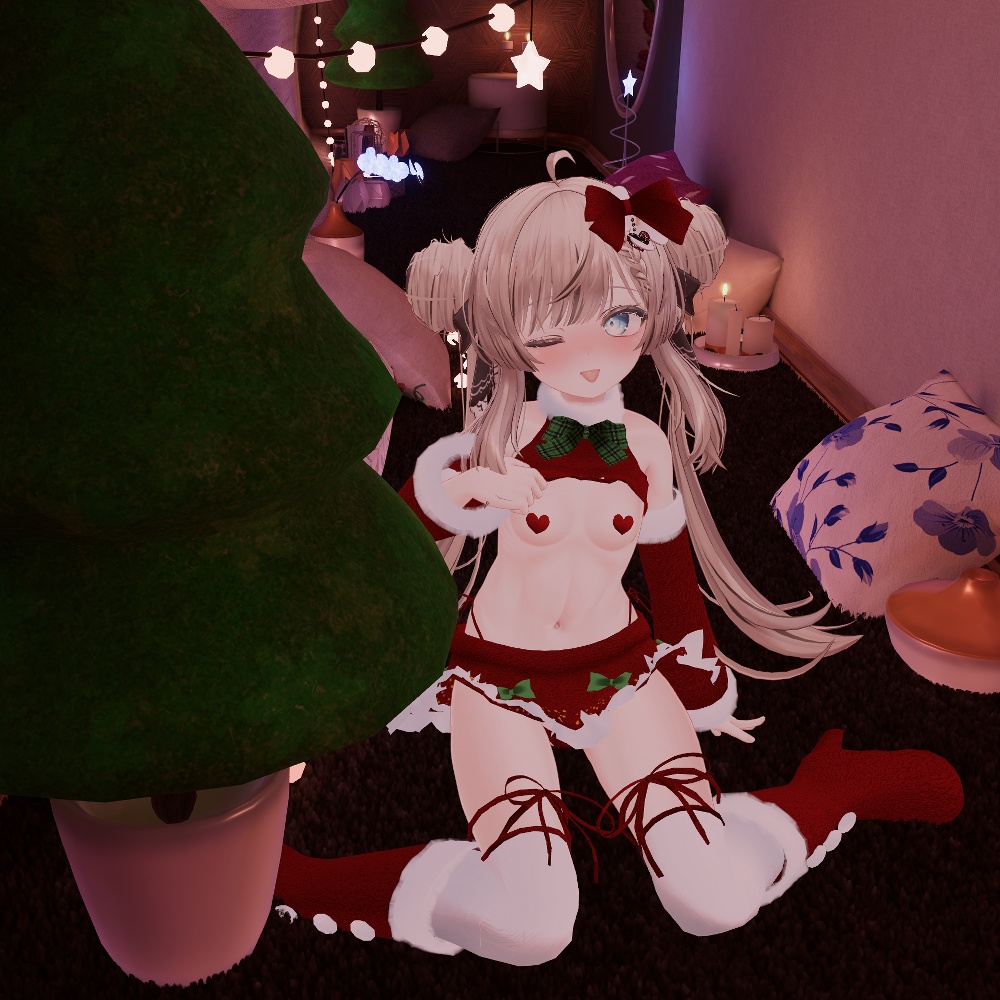 【ギミック入り!】桔梗・マヌカ・萌・カリン(こまどアバター) サンタ衣装【スキニング済み】