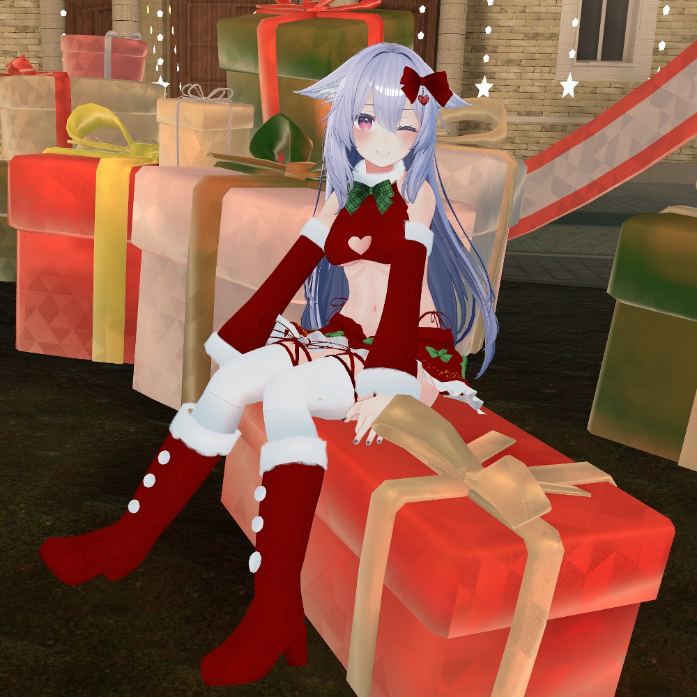 【ギミック入り!】桔梗・マヌカ・萌・カリン(こまどアバター) サンタ衣装【スキニング済み】