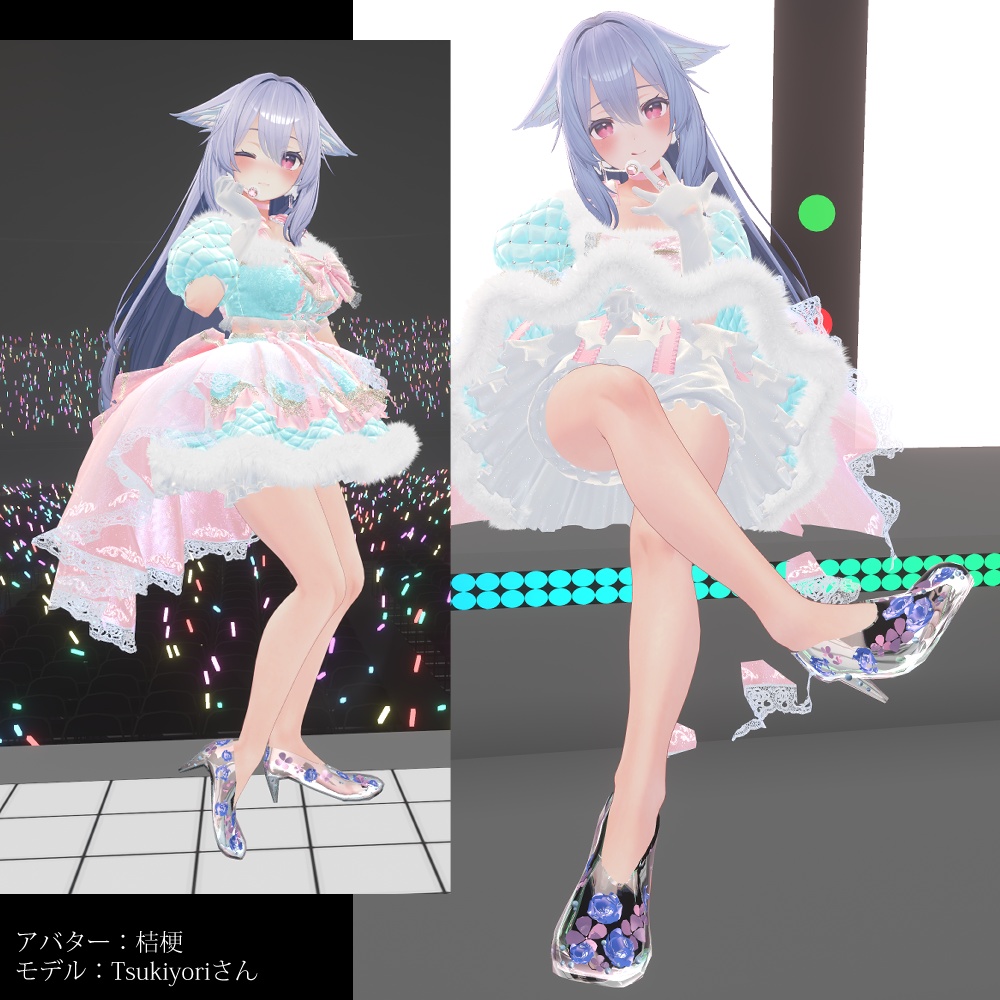 桔梗・マヌカ・萌・セレスティア・森羅5アバター対応「Glass Flower Shoes」