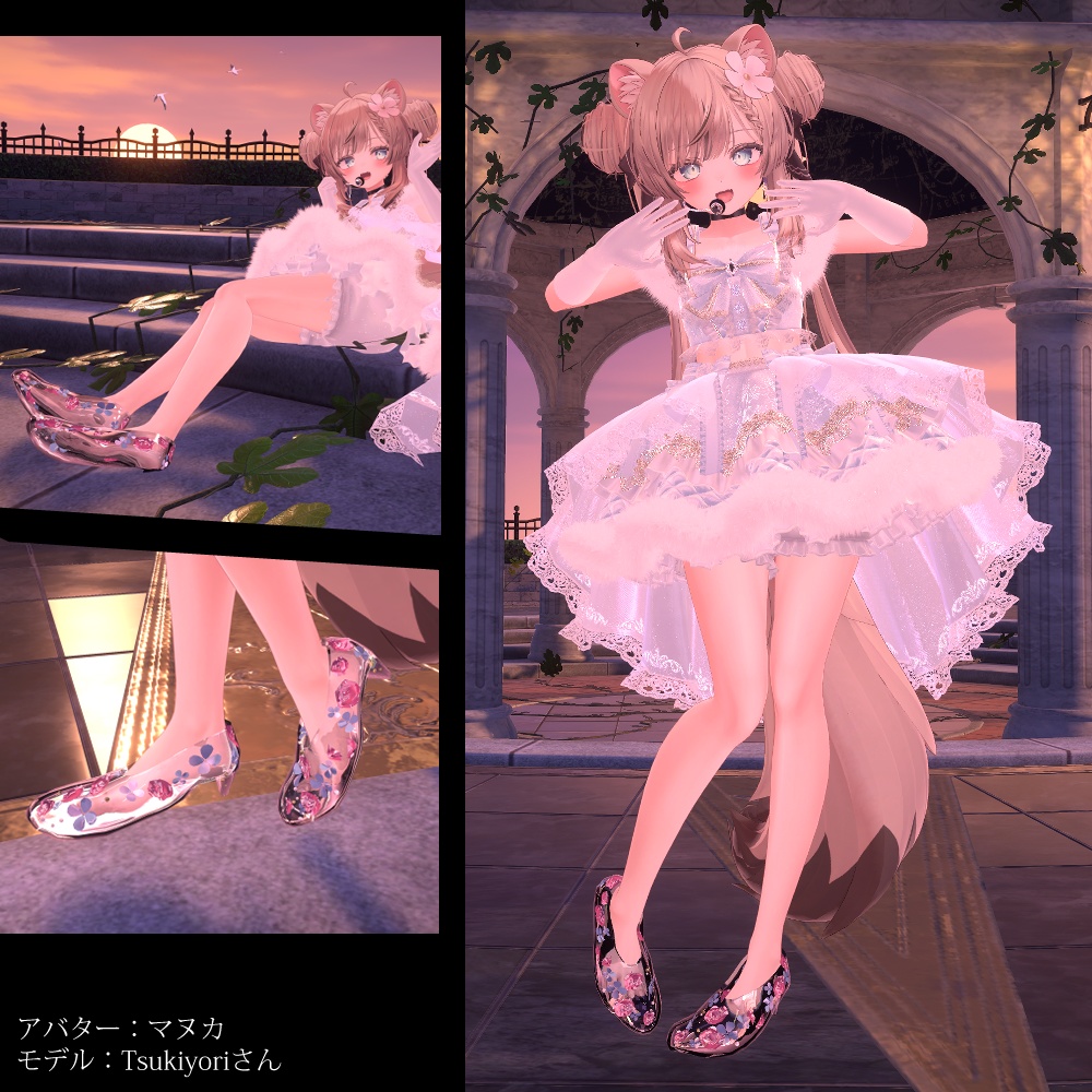桔梗・マヌカ・萌・セレスティア・森羅5アバター対応「Glass Flower Shoes」