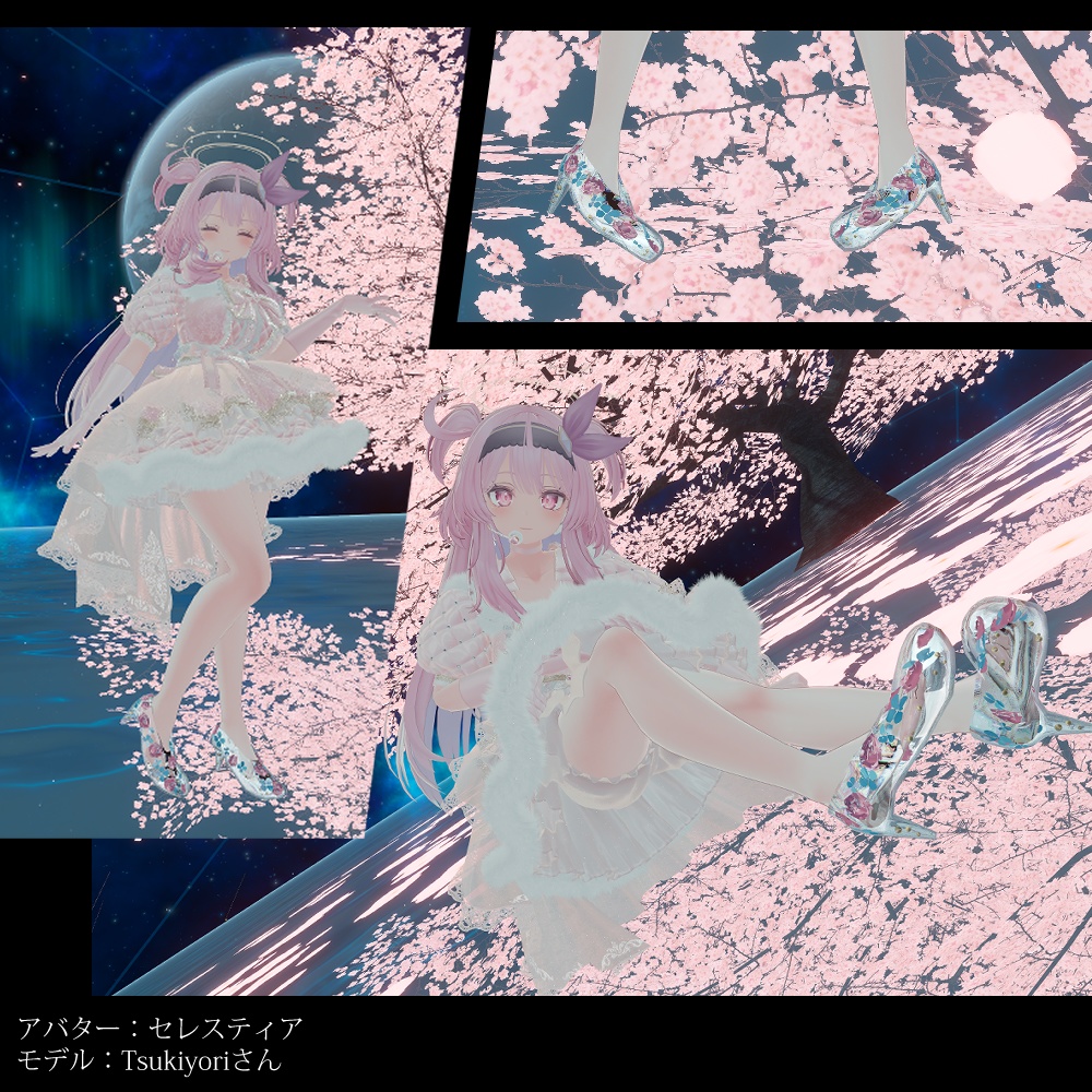 桔梗・マヌカ・萌・セレスティア・森羅5アバター対応「Glass Flower Shoes」