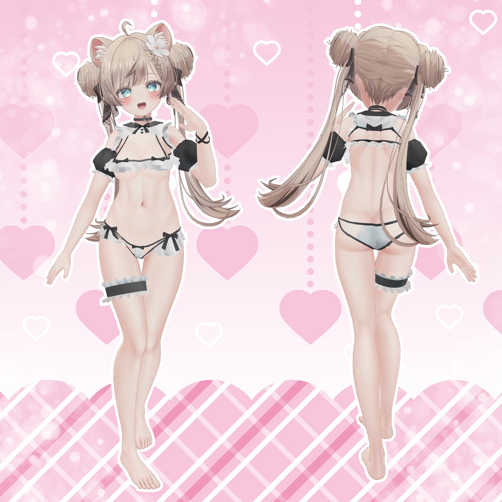 【マヌカ・萌・桔梗・カリン(こまどアバター)対応】ドキドキ♥メイドビキニ