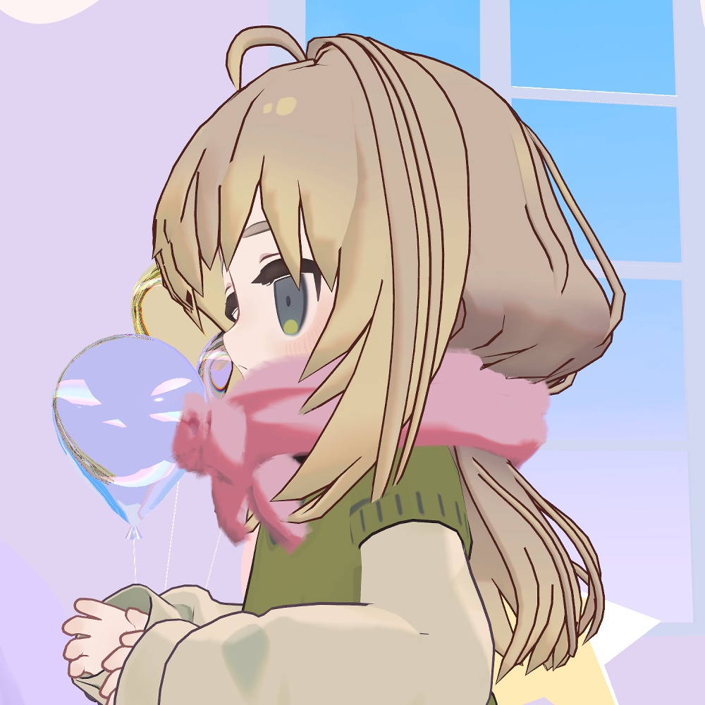 まめふれんず・カルキア対応「マフラーつきロングミニヘアー」