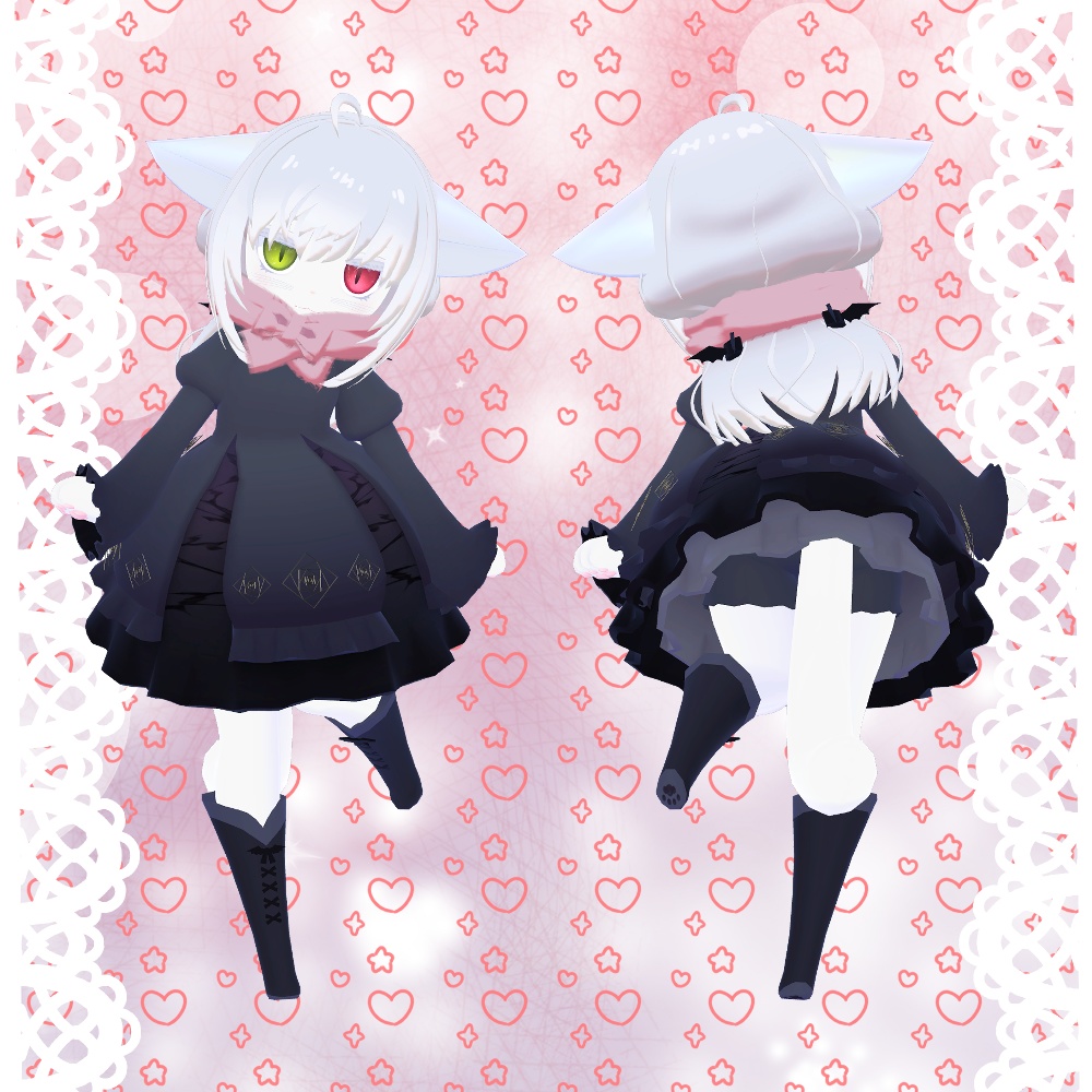 まめふれんず・カルキア対応「マフラーつきロングミニヘアー」