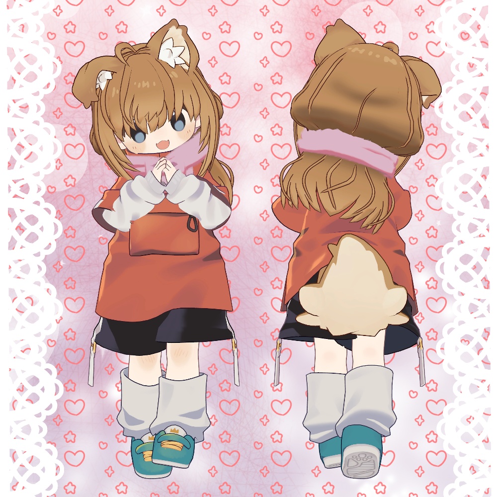 まめふれんず・カルキア対応「マフラーつきロングミニヘアー」