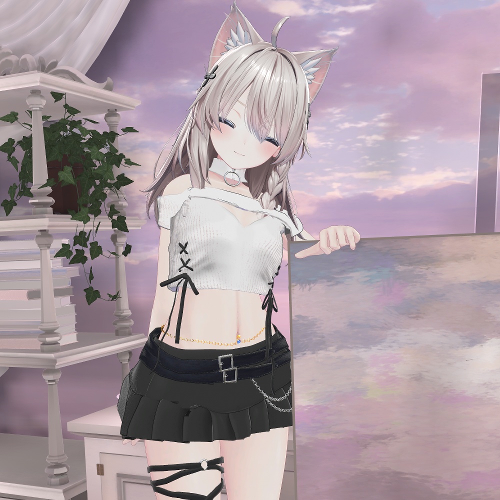 【しなの・マヌカ・萌・森羅・セレスティア・瑞希(ルルネ)・ラシューシャ・桔梗・ミルティナ対応】チェーン付きヘソピアス