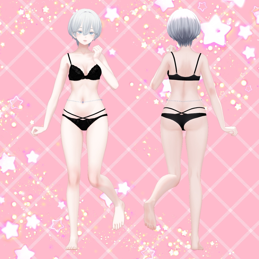 【しなの・マヌカ・萌・森羅・セレスティア・瑞希(ルルネ)・ラシューシャ・桔梗・ミルティナ対応】チェーン付きヘソピアス