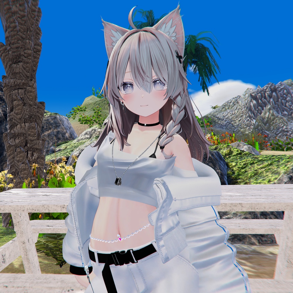 【しなの・マヌカ・萌・森羅・セレスティア・瑞希(ルルネ)・ラシューシャ・桔梗・ミルティナ対応】チェーン付きヘソピアス