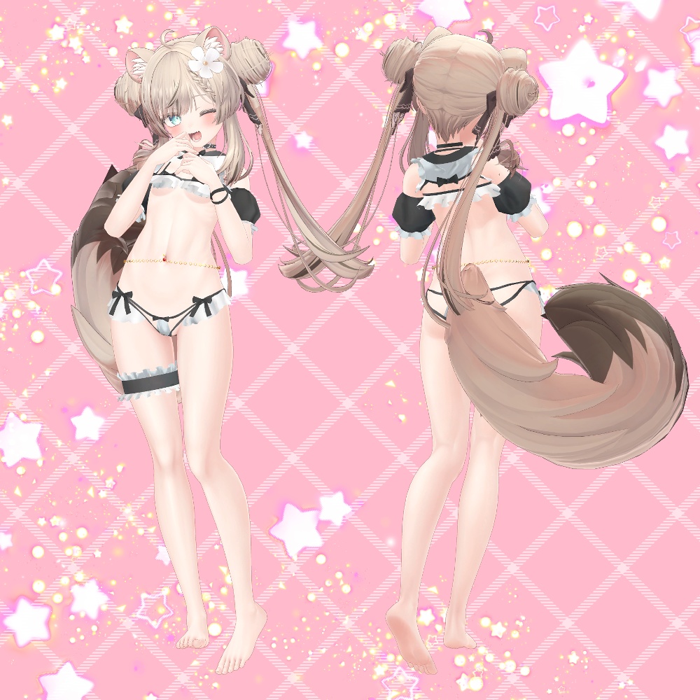 【しなの・マヌカ・萌・森羅・セレスティア・瑞希(ルルネ)・ラシューシャ・桔梗・ミルティナ対応】チェーン付きヘソピアス