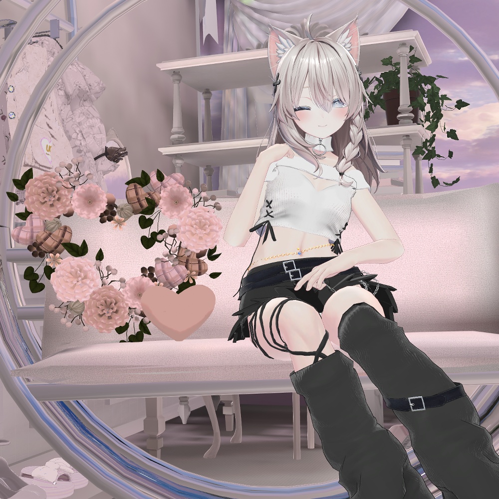 【しなの・マヌカ・萌・森羅・セレスティア・瑞希(ルルネ)・ラシューシャ・桔梗・ミルティナ対応】チェーン付きヘソピアス