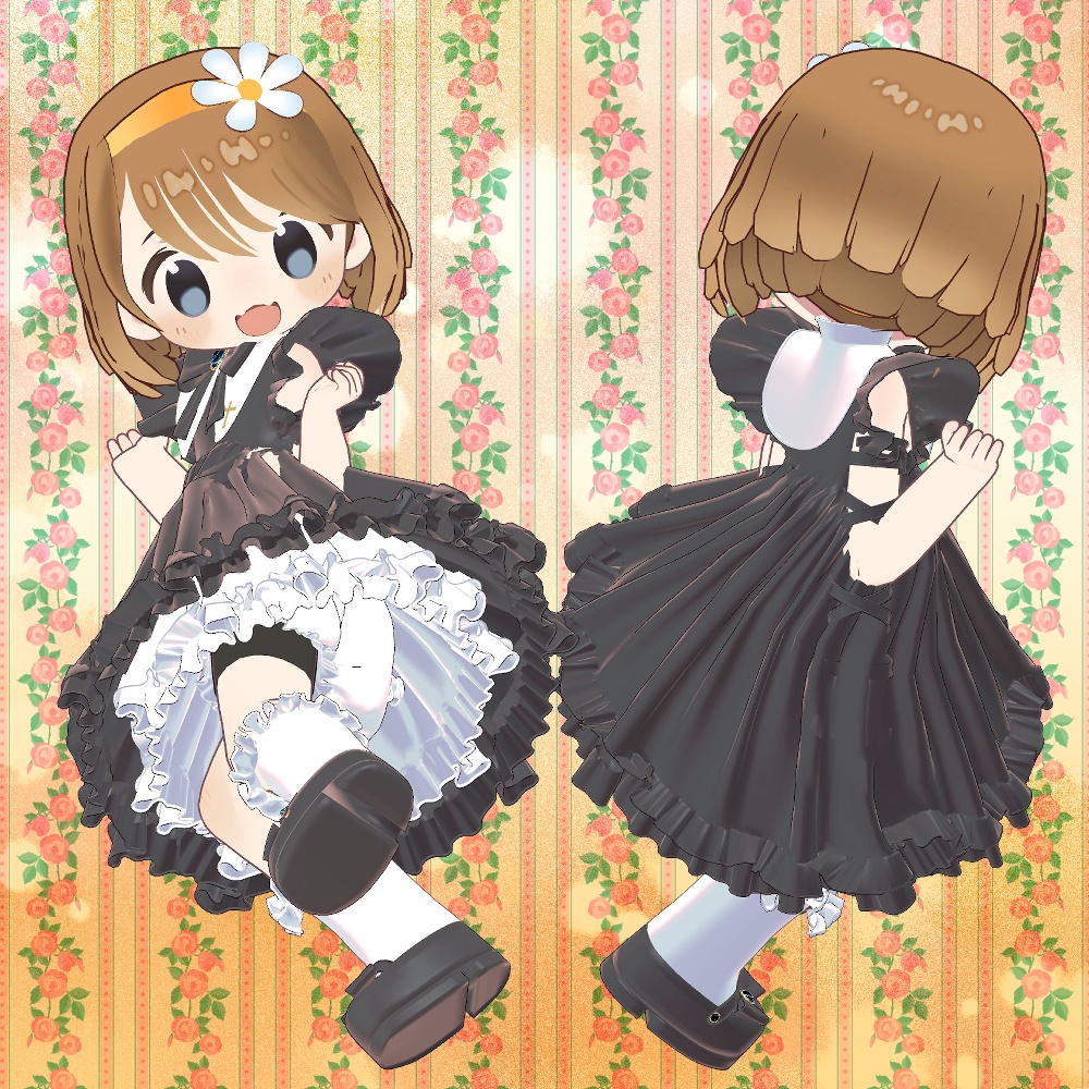 まめふれんず・カルキア対応「花バンド付きミニヘアー」