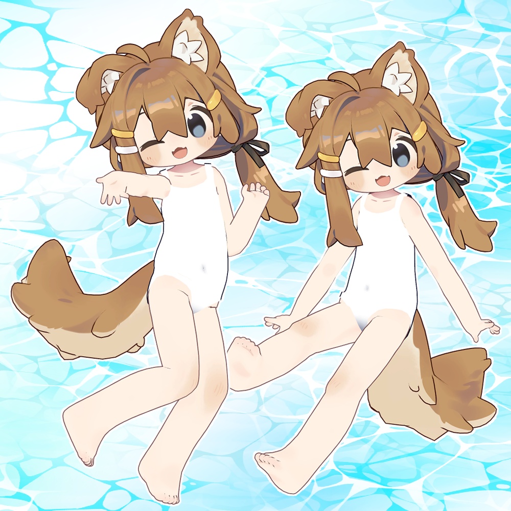 まめふれんず用「スクール水着」(青・白・名前入り&なし)