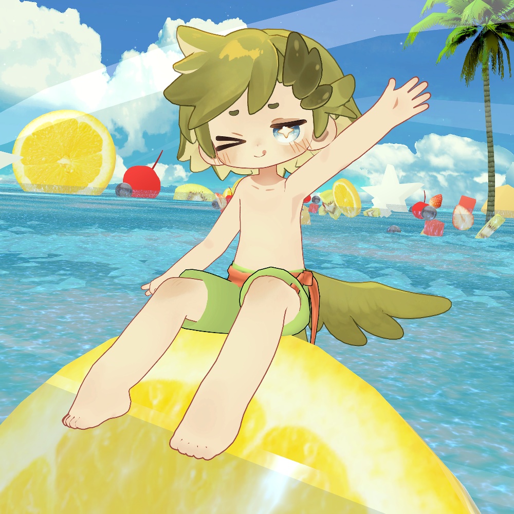 ウズルハ・リルレオ・まめひなた(まめふれんず)用「ズボン水着」