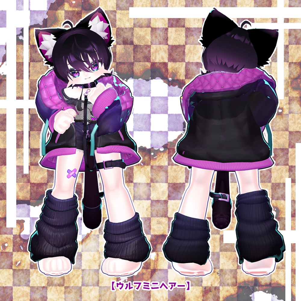 路地裏のネオちゃん用髪型4種