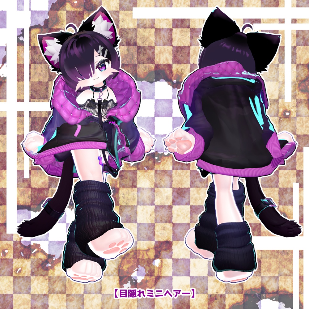 路地裏のネオちゃん用髪型4種