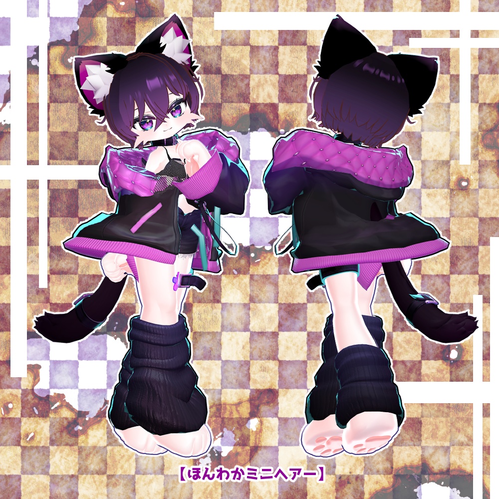 路地裏のネオちゃん用髪型4種