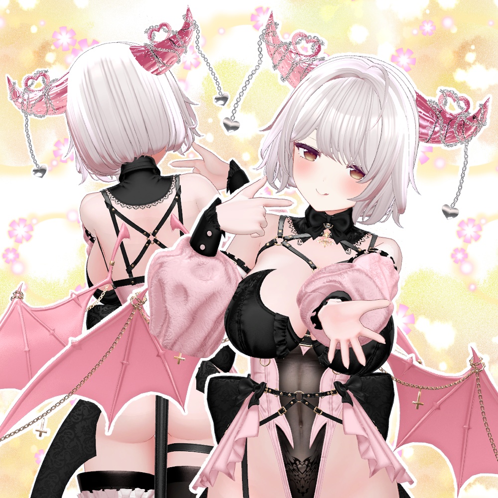 Heart-shaped horn with chain