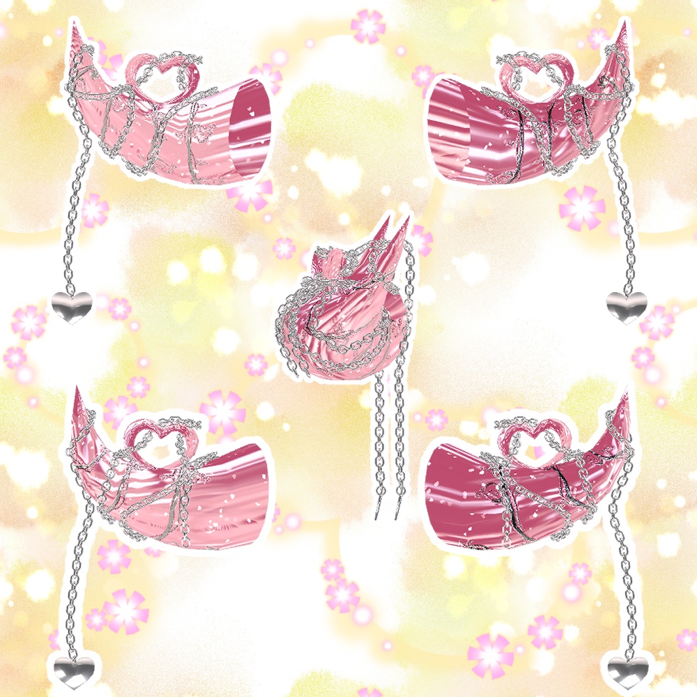 Heart-shaped horn with chain
