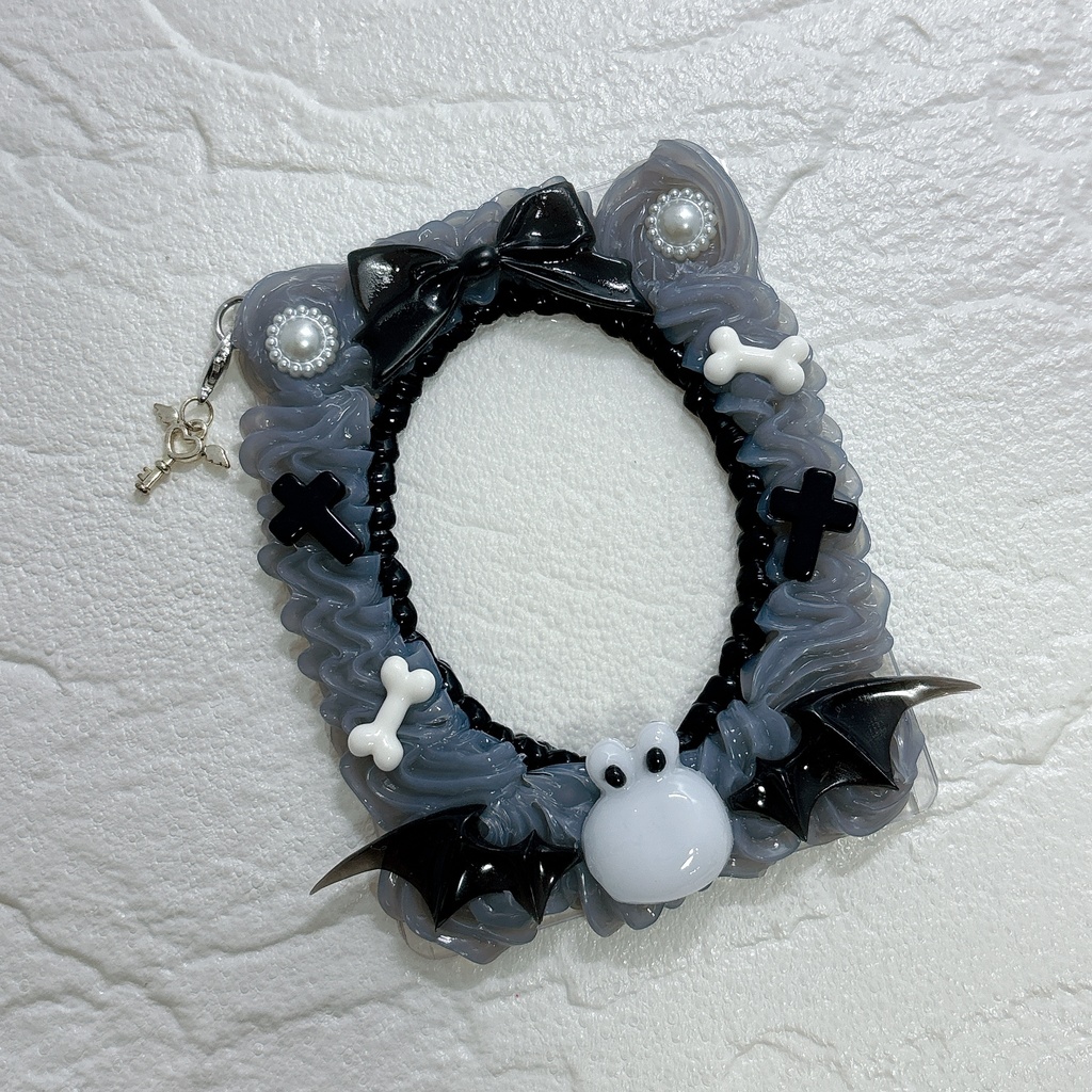 ☾ ににうさデビル☽(欲望クリアグレー・サークルタイプ) ホイップデコトレカケース ※鍵チャーム