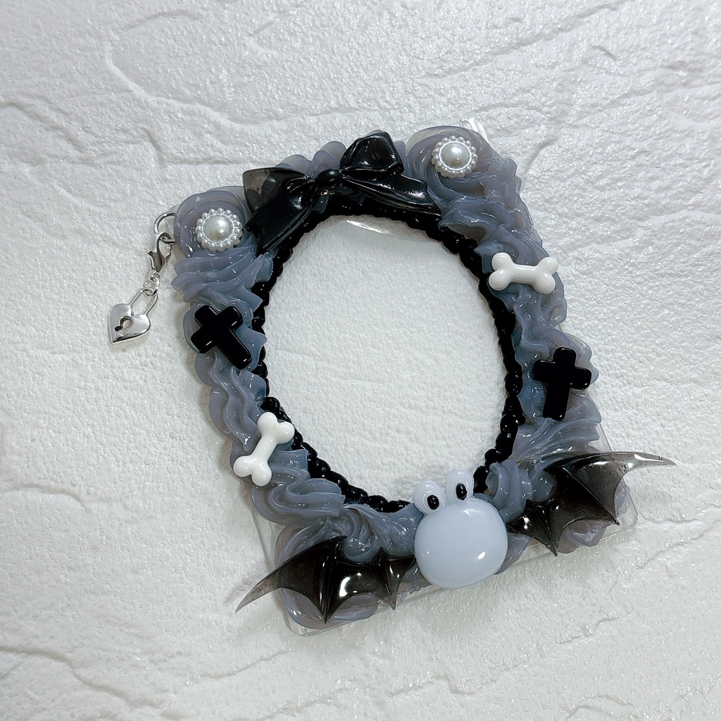 ☾ ににうさデビル☽(欲望クリアグレー・サークルタイプ) ホイップデコトレカケース ※錠前チャーム