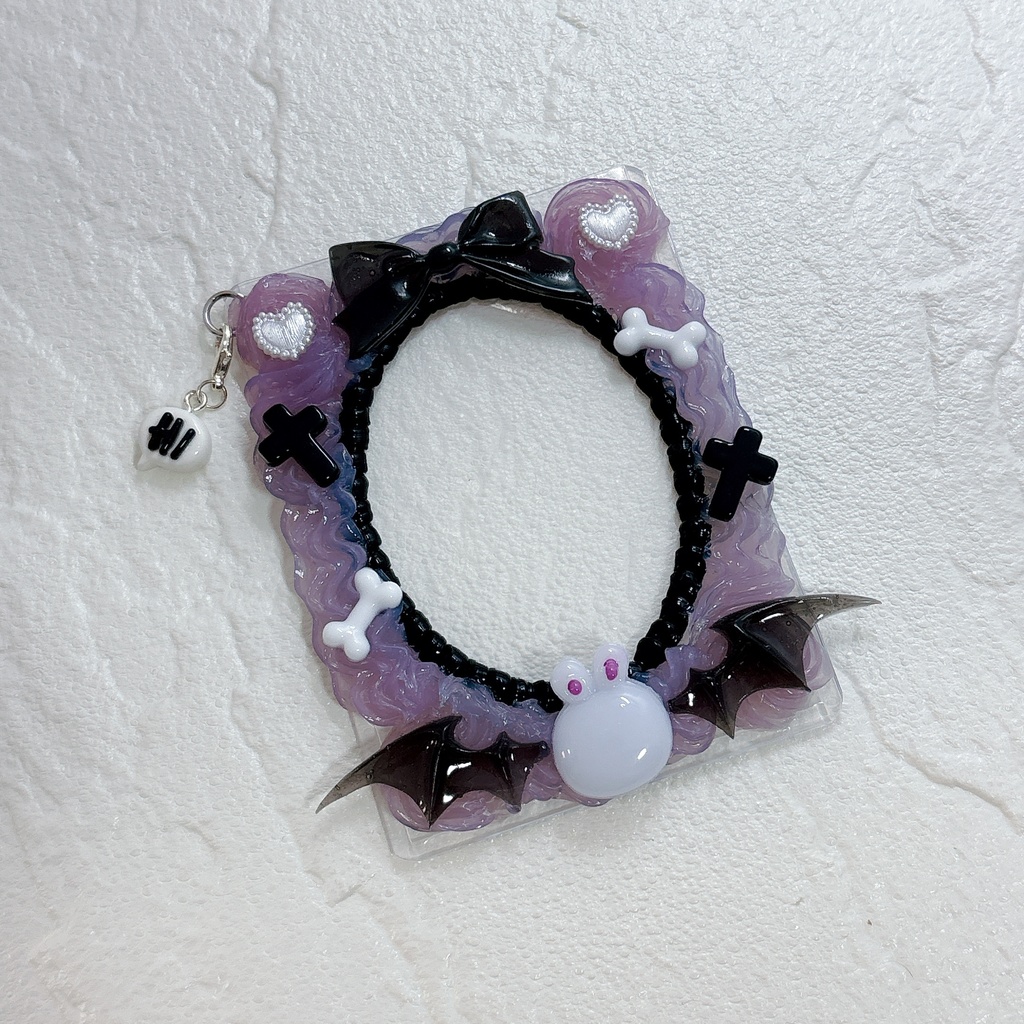 ☾ ににうさデビル☽(ぶどうクリアパープル・サークルタイプ) ホイップデコトレカケース