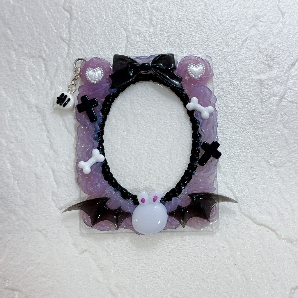 ☾ ににうさデビル☽(ぶどうクリアパープル・サークルタイプ) ホイップデコトレカケース