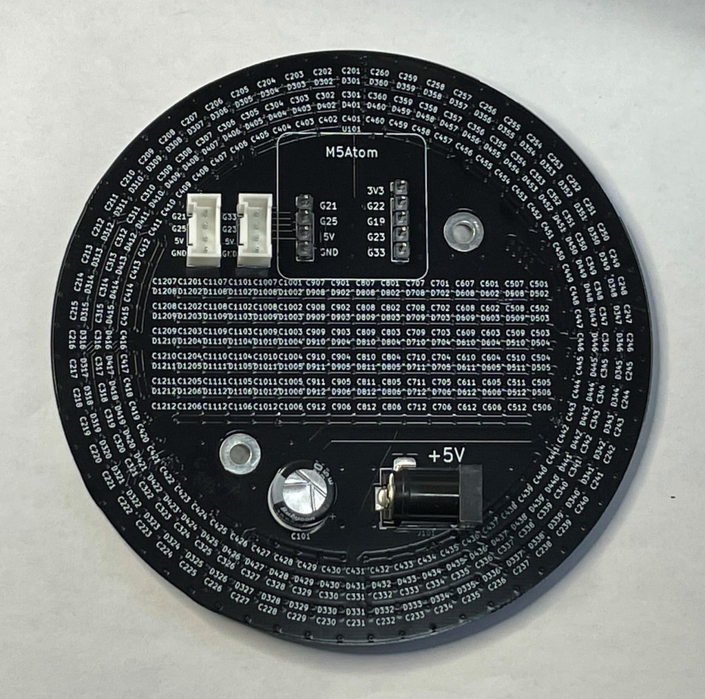 M5Atom 用 RGB LED 276 基板(丸形)