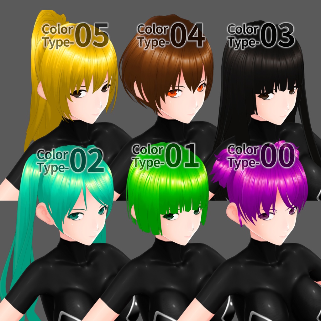 髪テクスチャ・着色済み【8色】/Hair Texture・Colored【8 colors】