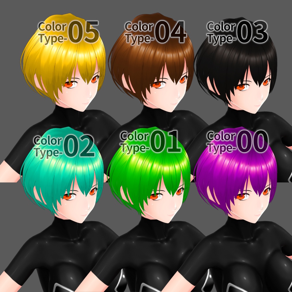 髪テクスチャ・着色済み【8色】/Hair Texture・Colored【8 colors】