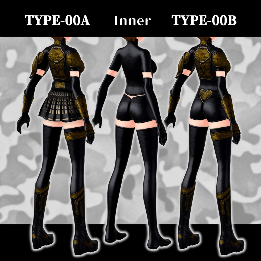 【VRoid】軽装鎧・インナー【TYPE-00】 Light armor and inner【custom item】