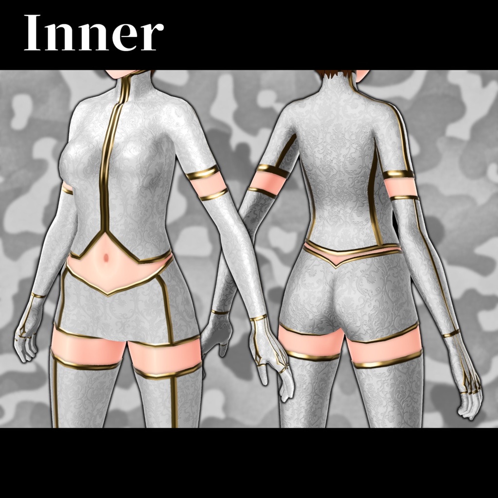 【VRoid】軽装鎧・インナー【TYPE-02】 Light armor and inner【custom item】
