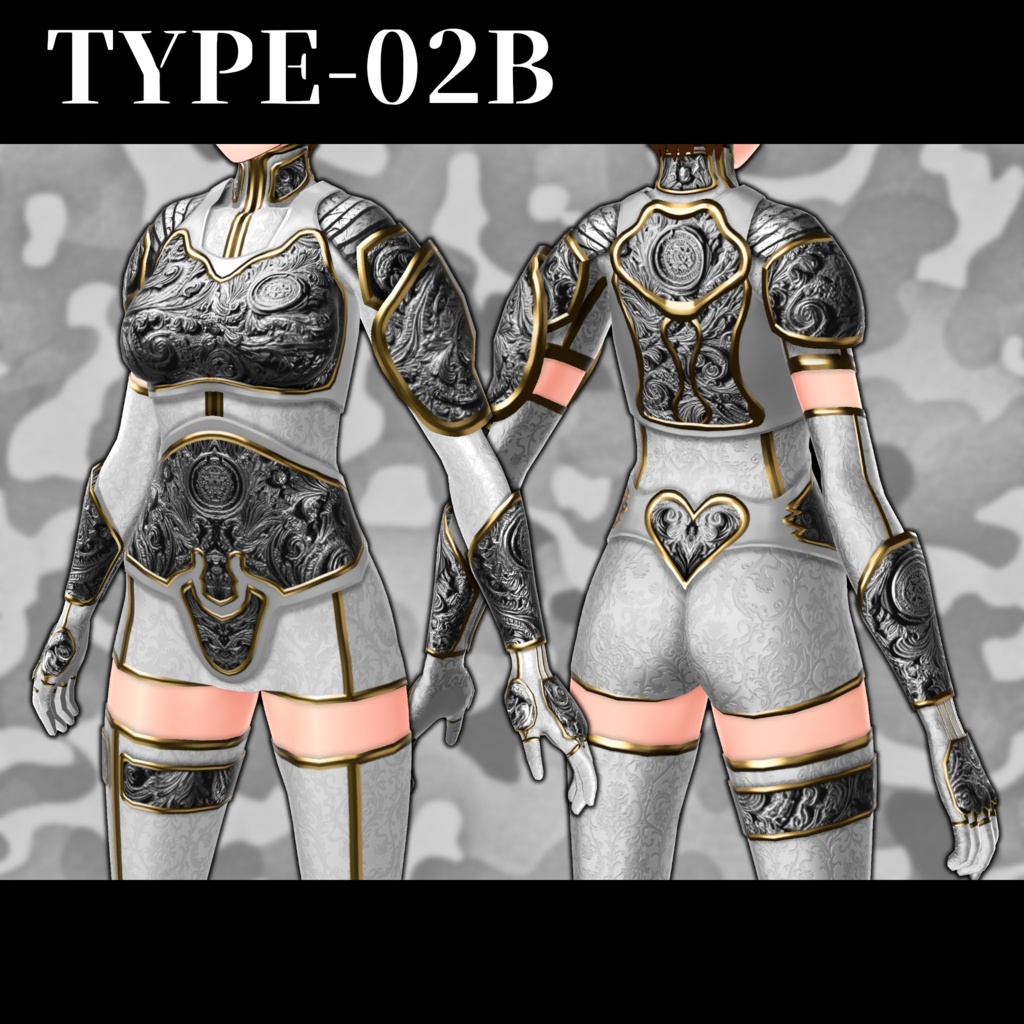 【VRoid】軽装鎧・インナー【TYPE-02】 Light armor and inner【custom item】
