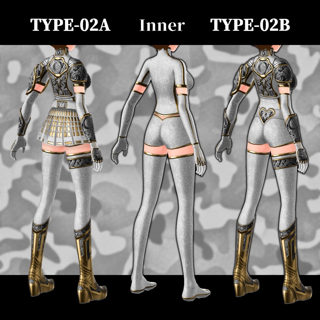 【VRoid】軽装鎧・インナー【TYPE-02】 Light armor and inner【custom item】
