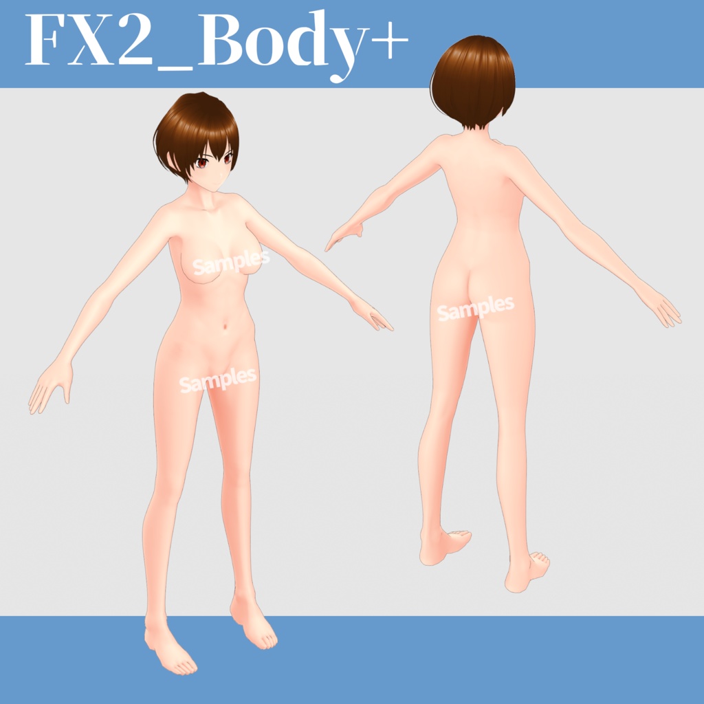 【VRoid用肌アイテム】TYPE-FX2・顔用+体用 /【Skin Textures】TYPE-FX2・Face + Body