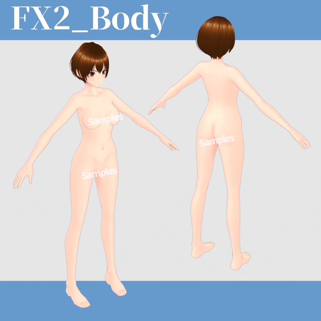 【VRoid用肌アイテム】TYPE-FX2・顔用+体用 /【Skin Textures】TYPE-FX2・Face + Body