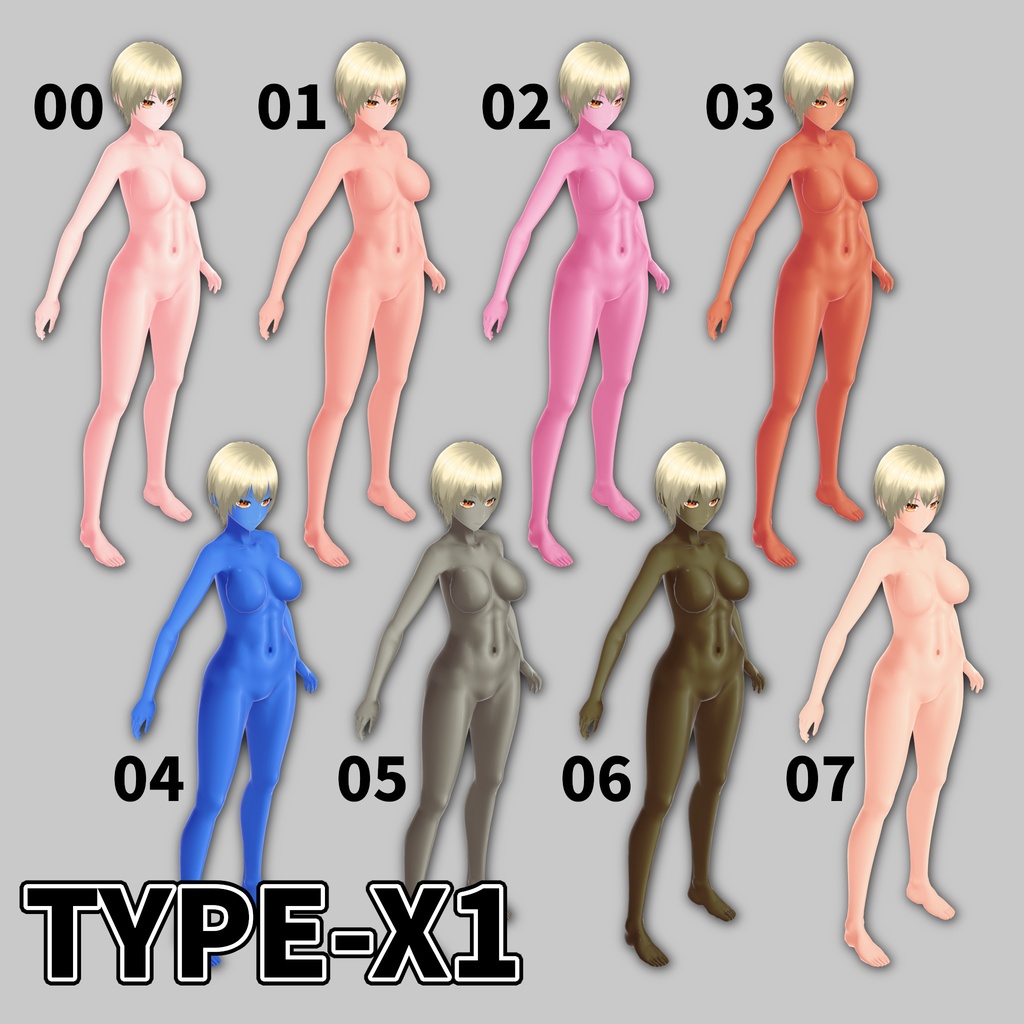 【VRoid】肌アイテムおまとめセット/Skin textures collection【3 types】