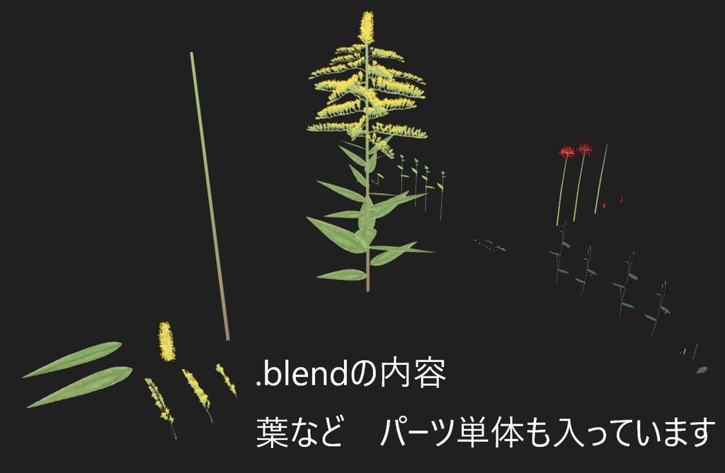 【3Dモデル】秋の雑草つめあわせ Sahkert's FallWildFlowers