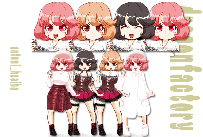 立ち絵&アイコンセット<素材キャラ「さくら」ボブヘアセット>