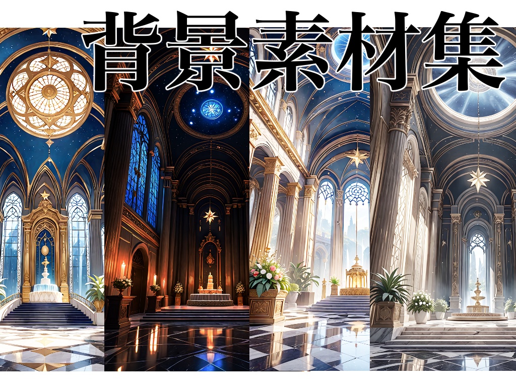 背景素材集 神秘的な神殿風な場所 15点