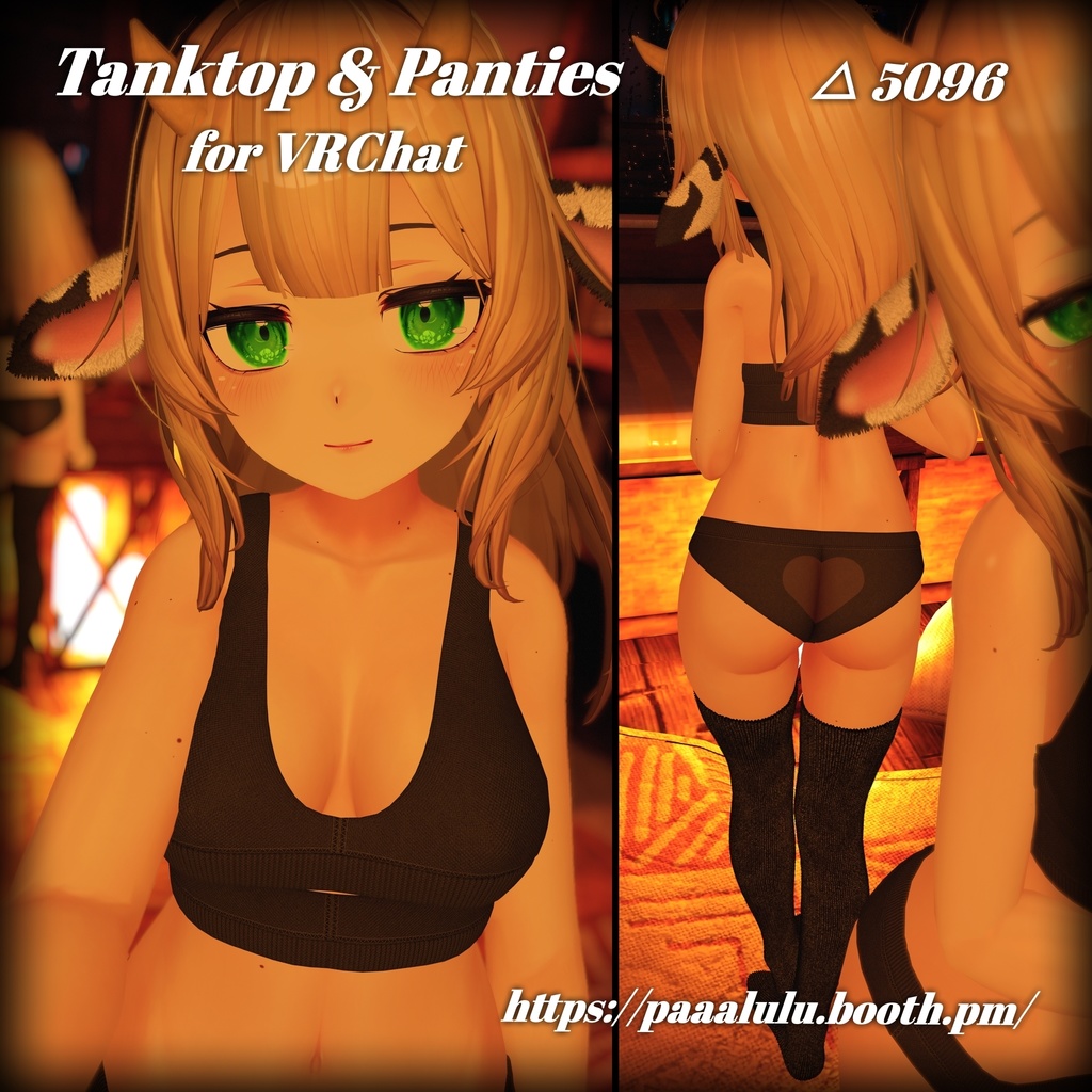 Tanktop & Panties for VRChat タンクトップ＆ショーツ Kikyo [桔梗] Moe [萌]