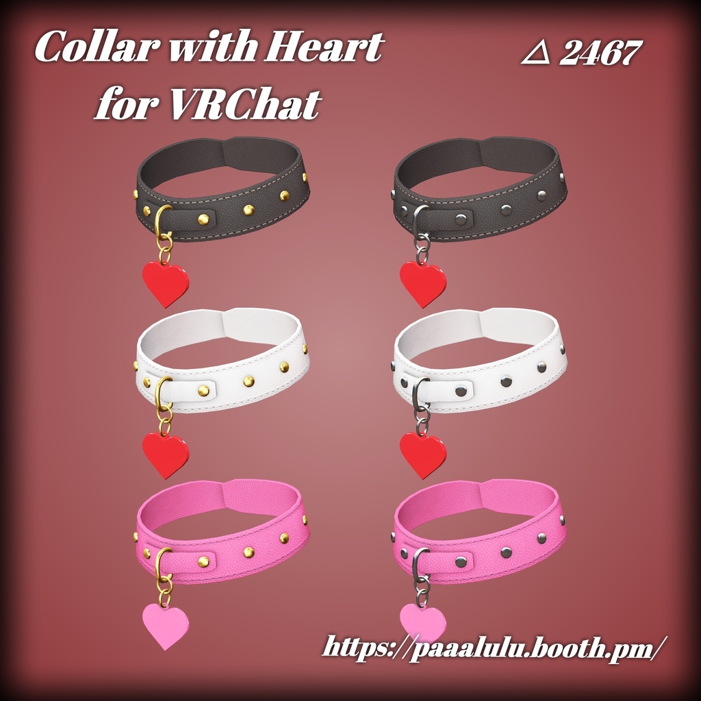 Collar with Heart for VRChat ハートカラー